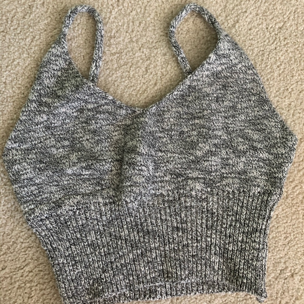 Grey sweater crop top